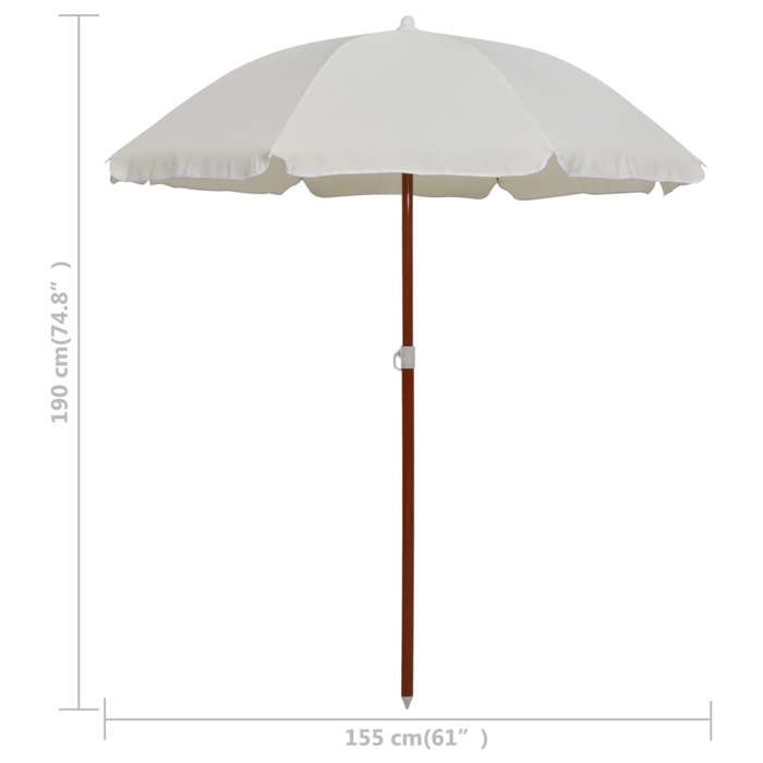VidaXL Parasol de Jardin avec Mât en Acier, Pare-soleil de Patio, Abri de Soleil, Parasol de Terrasse Arrière-cour 47798