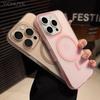 Matte Magnetic Wireless Charge Phone Case For iPhone 16 15 14 13 12 11 Pro Max Plus For Magsafe Shockproof Hard PC Clear Cover