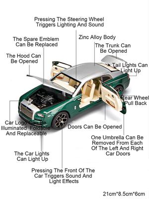 1:22 Rolls-Royce Wraith Phantom Modellautos Spielzeug Türen zu öffnen Sportwagen Rückziehfahrzeuge Modelle für Jungen Festival Geschenke
