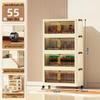 40-60cm Wide Transparent Foldable Double Door Floor Storage Cabinet with Multiple Layers