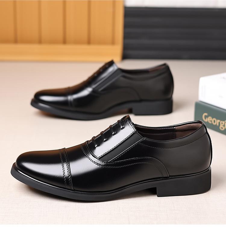 Men's Spring and Autumn Patent Leather Business Dress Shoes Fashion Casual Increase Designer Shoes Male Solid Color Wedding Shoe