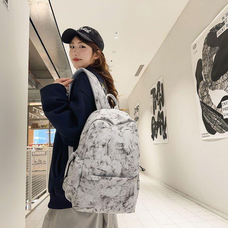 Schoolbag niche solid color simple Korean atmosphere versatile backpack college student leisure travel lightweight large capacity backpack