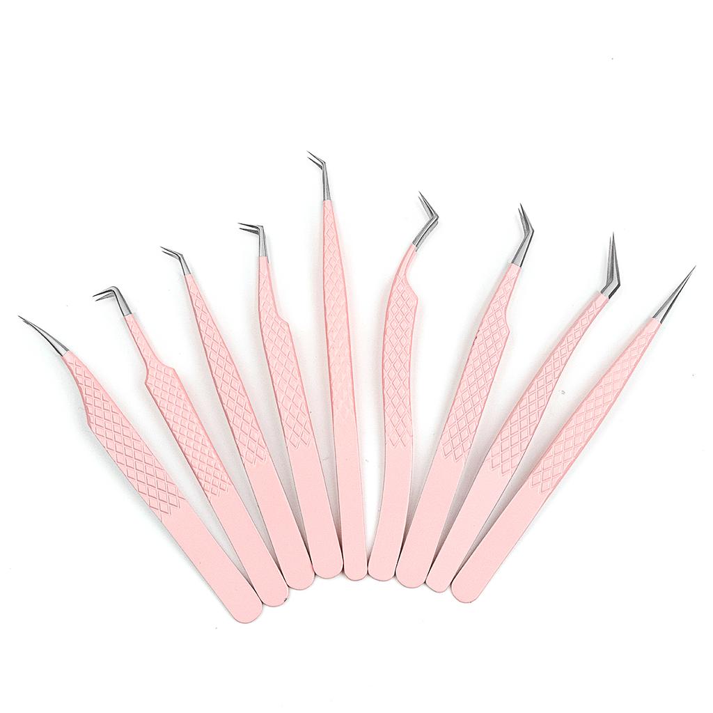 Wholesales Beauty Tools Professional Stainless Steel 90 Degree Makeup Eyelash Tweezers Premium Eyelash Tweezers