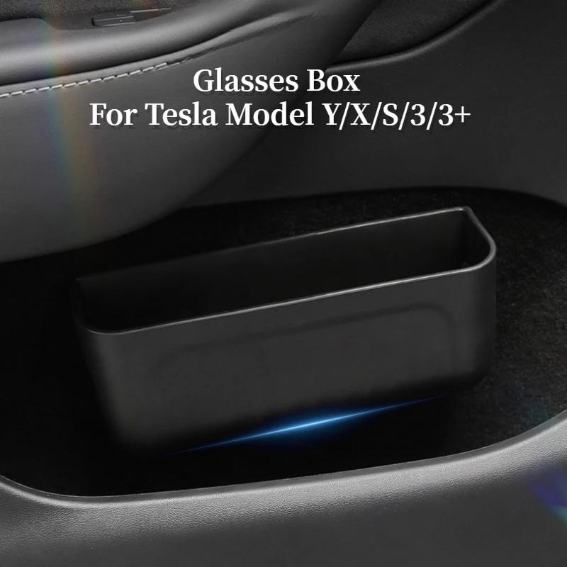 Úložný box do auta Lepicí pouzdro na brýle Držák na sluneční brýle Odpadkový koš Dveře Sedadlo Příslušenství pro palubní desku Tesla Universal