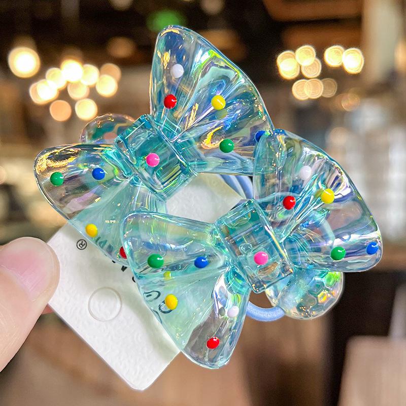 2 Pieces  New Cute Polka Dot Bow Princess Headwear Kids Elastic Hair Bands Children Hair Ropes Girls Hair Accessories