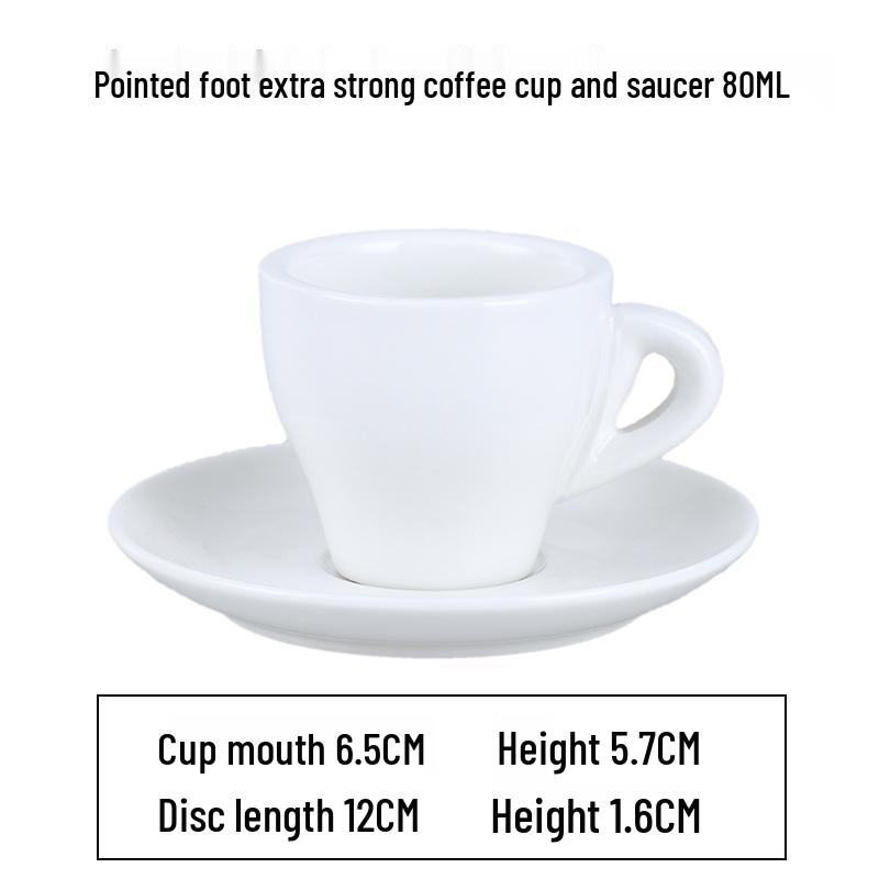 European Latte Art Cappuccino Cup & Saucer Set - White Ceramic Tea/Coffee Cup for Hotel Guest Room