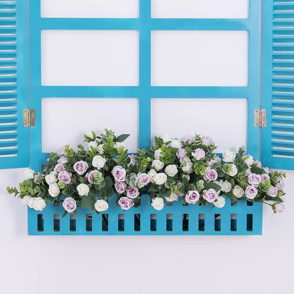 1pz 11 Teste Fiore Artificiale Rosa di Seta Foglie di Eucalipto Bianco Bouquet di Peonie Fiore Finto per Tavolo Matrimonio Festa Vaso Decorazione Casa