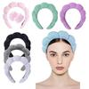 3Pcs Fashion Microfiber Washing Wristbands Scrunchies Puffy Headband Spa Bubble Headband for Washing Face Makeup Shower Skincare