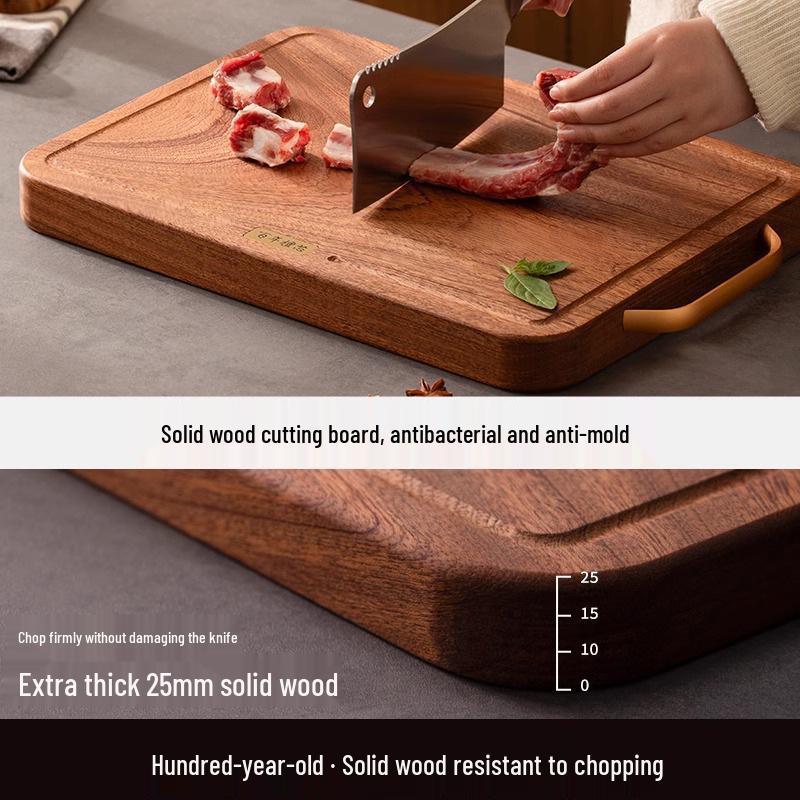 Mildew-Proof Wenge Wood Double-Sided Cutting Board - Food-Grade Solid Wood Chopping Board for Kitchen