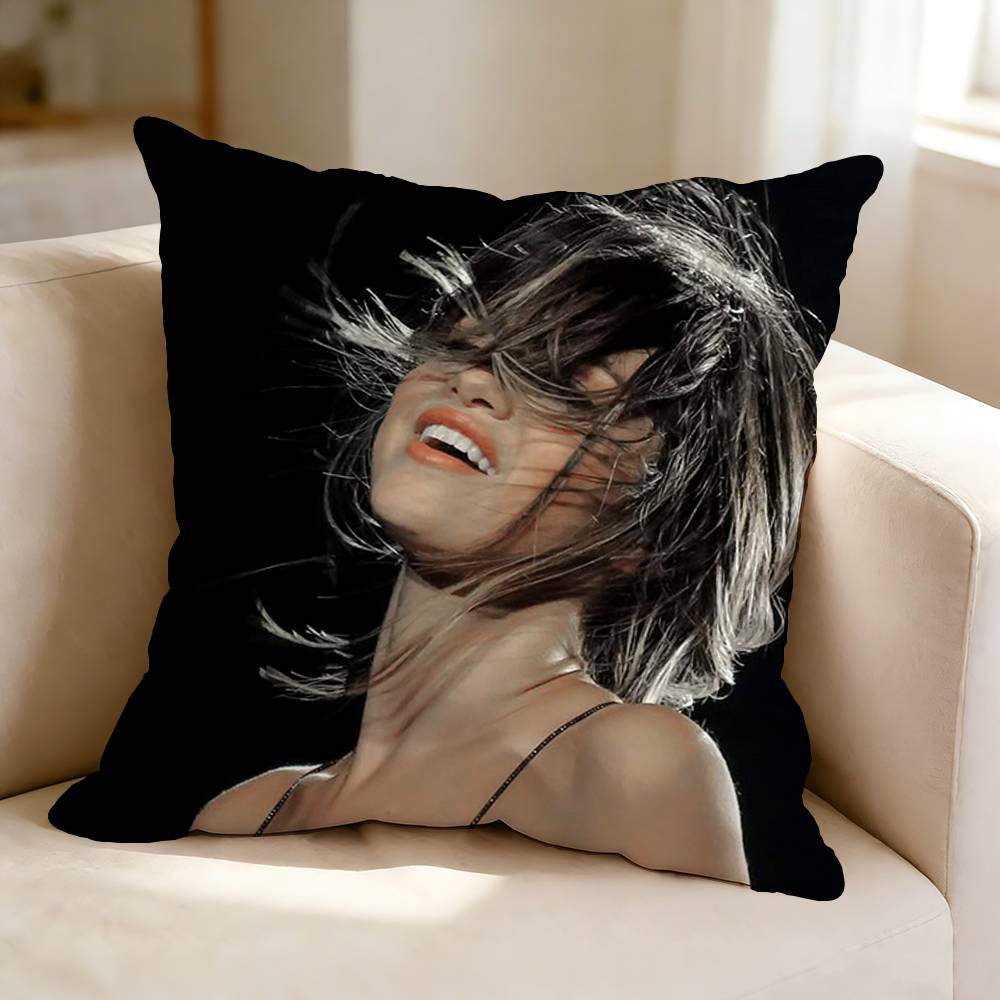 American pop Singer-Songwriter S-Selena G-Gomez Pillow Case Square Double-Sided Sofa Cushion Cover Bedroom Bedside Pillow