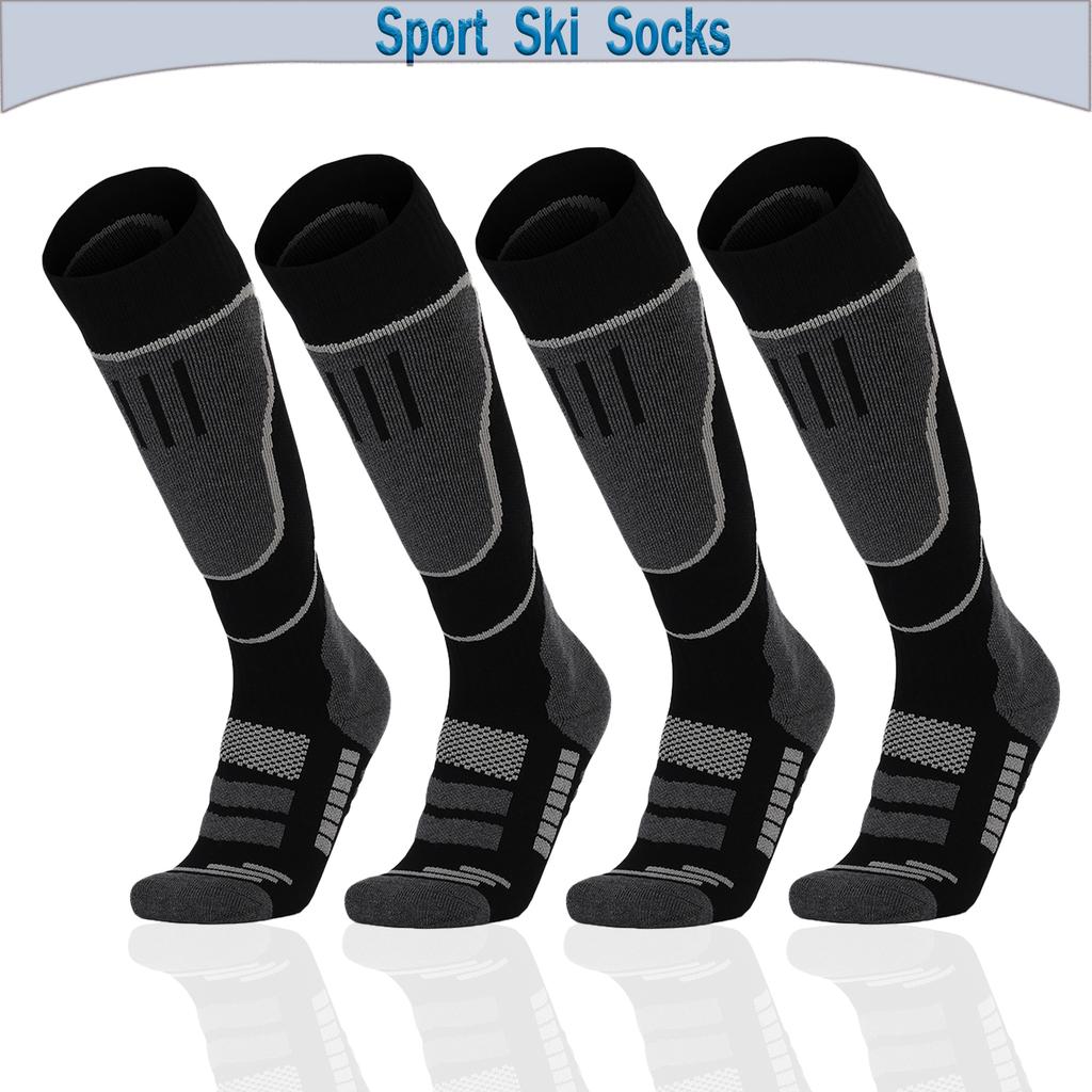 2 Pairs Ski Socks, Cold Weather Socks For Snowboarding, Snow, Winter, Thermal Knee-High Warm Socks, Hunting