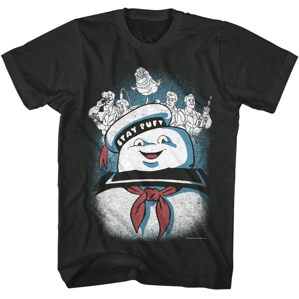 The Real Ghost Busters Cast Slimer & Big Stay Puft Marshmallow Man Men s T Shirt 2XL
