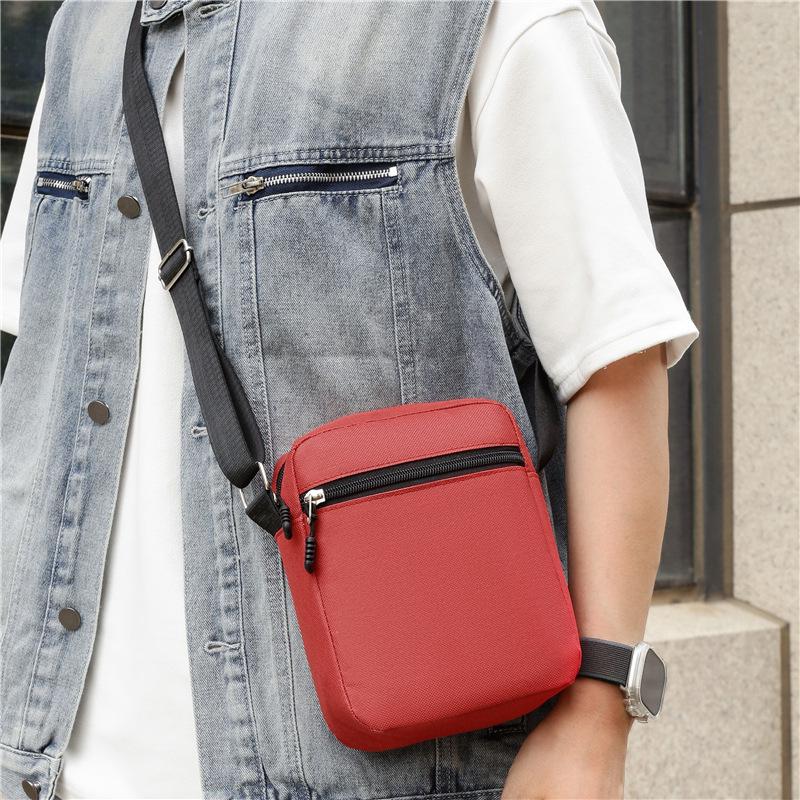 Men's Casual Solid Color Lightweight Crossbody Phone Bag - Mini Square Design
