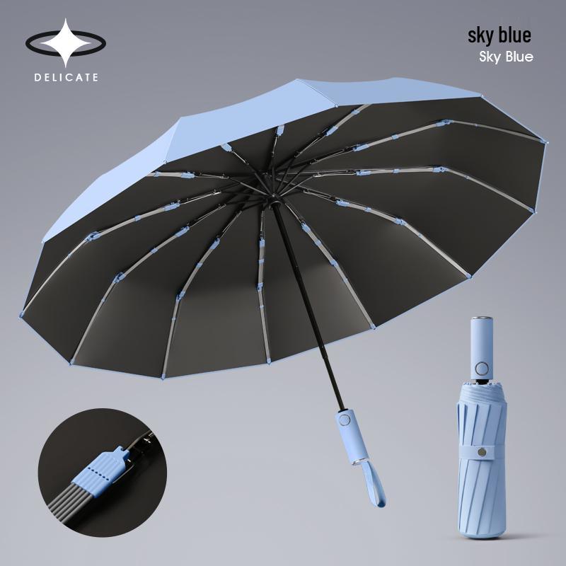 Large Automatic Folding Umbrella for Men & Women - Dual-Use Sun & Rain Protection with UV Sunshade
