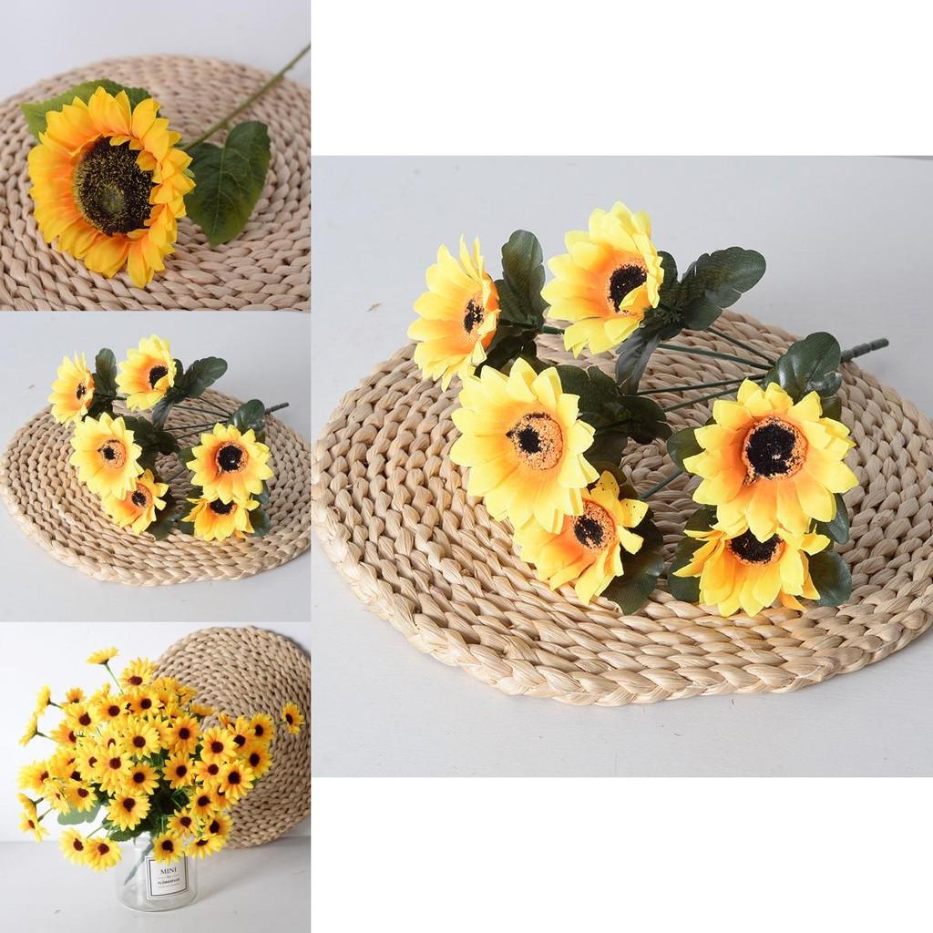Sunflower Artificial Flowers For Home Decor And Photography Props With Silk Material