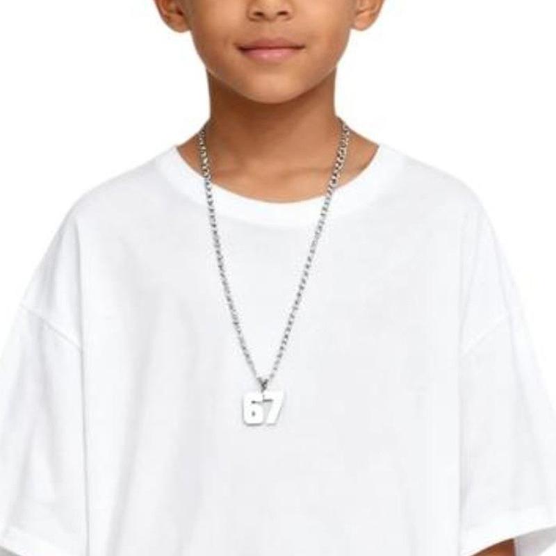 Μινιμαλιστικό Αλυσίδα από Ανοξείδωτο Ατσάλι Κολιέ με Κρεμαστό Αριθμό 67 Για Γυναίκες Άνδρες Τυχερός Αριθμός Τάση Αλυσίδα Κοσμήματα Πάρτι Δώρα