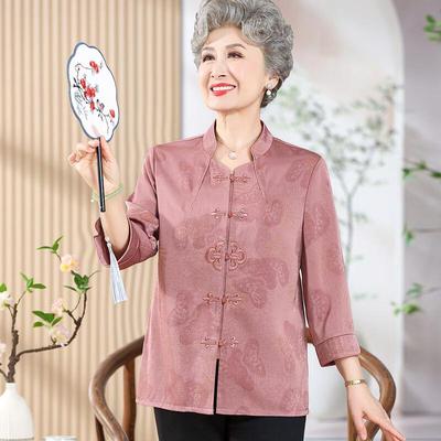 Elderly Women's Elegant 3/4 Sleeve Summer Blouse
