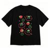 2026 New Fashion T-shirt Aesthetic Cute Cat Tomato Print Short Sleeve for Women Minimalist Kitten Crew Neck Tee Versatile
