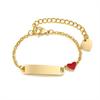 Customized Infant Stainless Steel Crown Chain Link Baby Bear Bracelet with Free Engraving for Kids Child Birthday Gift