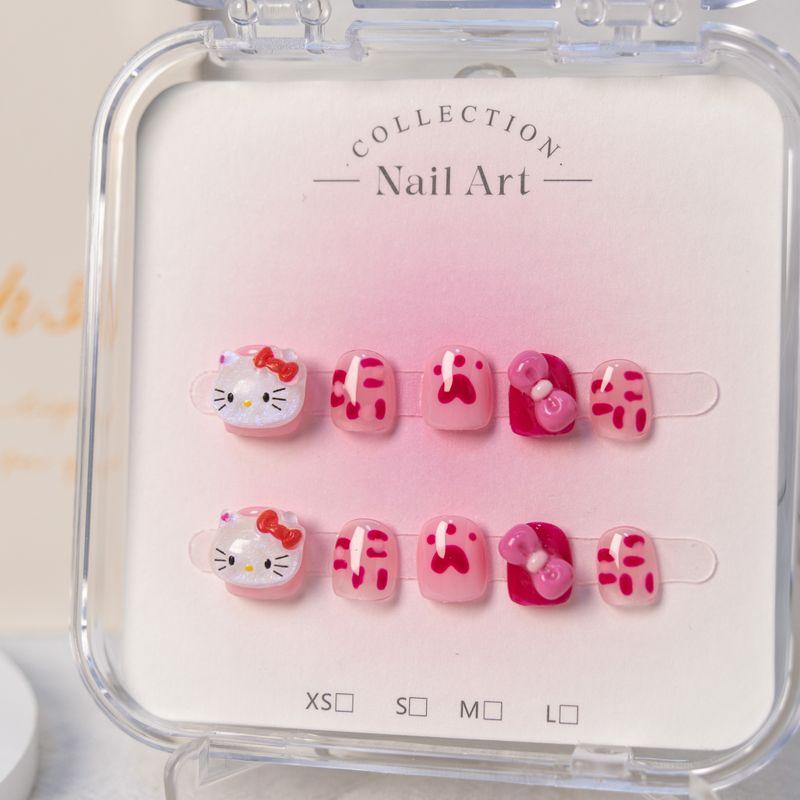 

Ручная работа Детская одежда Короткая девочка 2025 Нетоксичные Безвкусные Детские наклейки для ногтей Накладные ногти Патч-тип для ногтей Pink KT-S