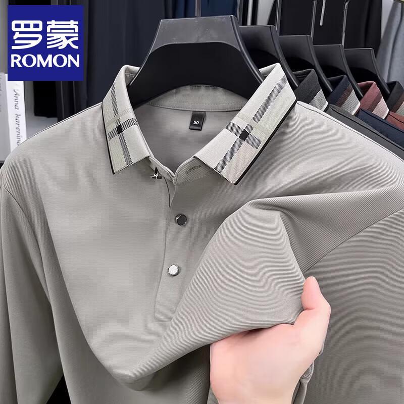 Luomeng Men's Long-Sleeve Business Casual Polo Shirt