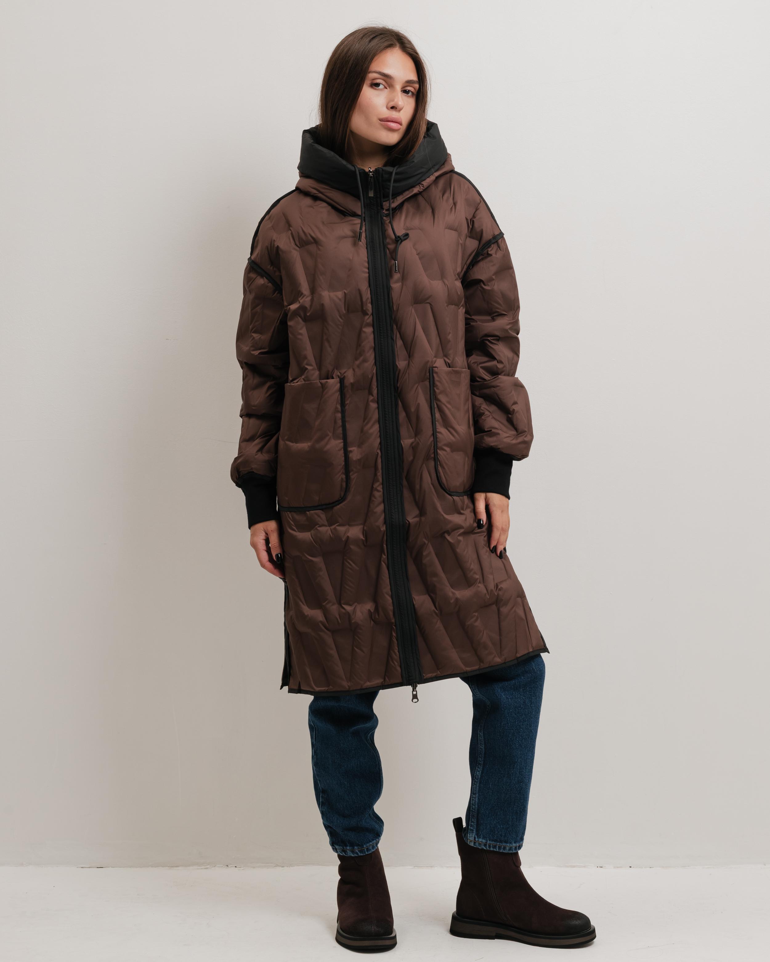 

Пальто двостороннє Sobello 10028 44 чорне з коричневим