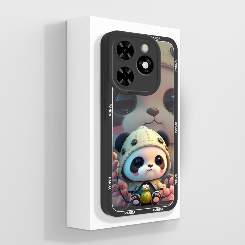 For Tecno Pop 10C Camon 40 Pro Premier Phone Bags Cute Black Cat Patterns Liquid Silicone Anti Fall Durable Premium Protection Cases For Tecno Housing