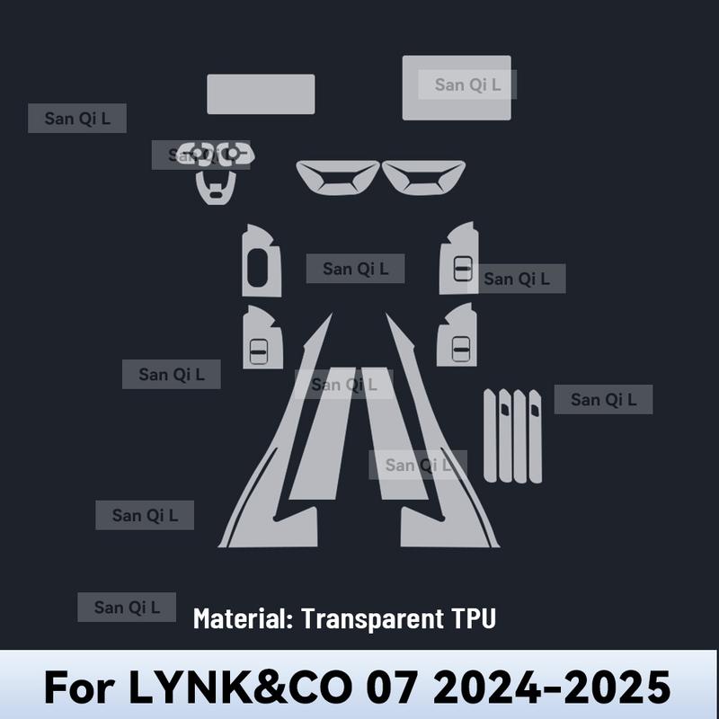 Interior TPU for LYNK & CO 07 2024 2025 Protective Film Cover Anti-Scratch Gearbox Panel Navigation Screen Automotive