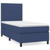 Box Spring Bed with Mattress Blue 100x200 Cm Fabric
