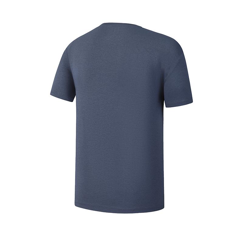 FILA Tennis Minimalist Sports Training Versatile Comfortable Knitted Short Sleeve T-Shirt Men Tops Dark-Smoke-Blue A51M613101FDB