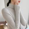 Women's Seamless Ribbed Cashmere Sweater – Slim Fit, High Neck, Figure-Flattering, Lightweight Knit Base Layer