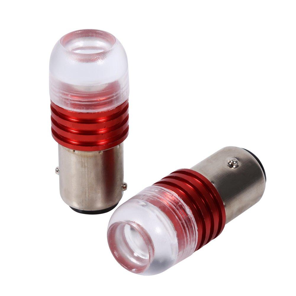 2 st Röda Bilbakljusmonteringar 1157 2357 Stroboskopiskt Blinkande LED-projektorlampa för