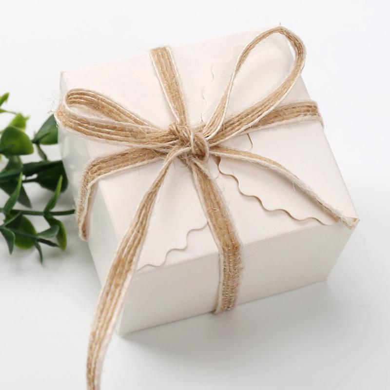 10M/Rolle DIY Basteln Geschenkverpackungsband Retro Jute Leinen Satin Spitze Landhochzeit Partydekoration Weihnachten