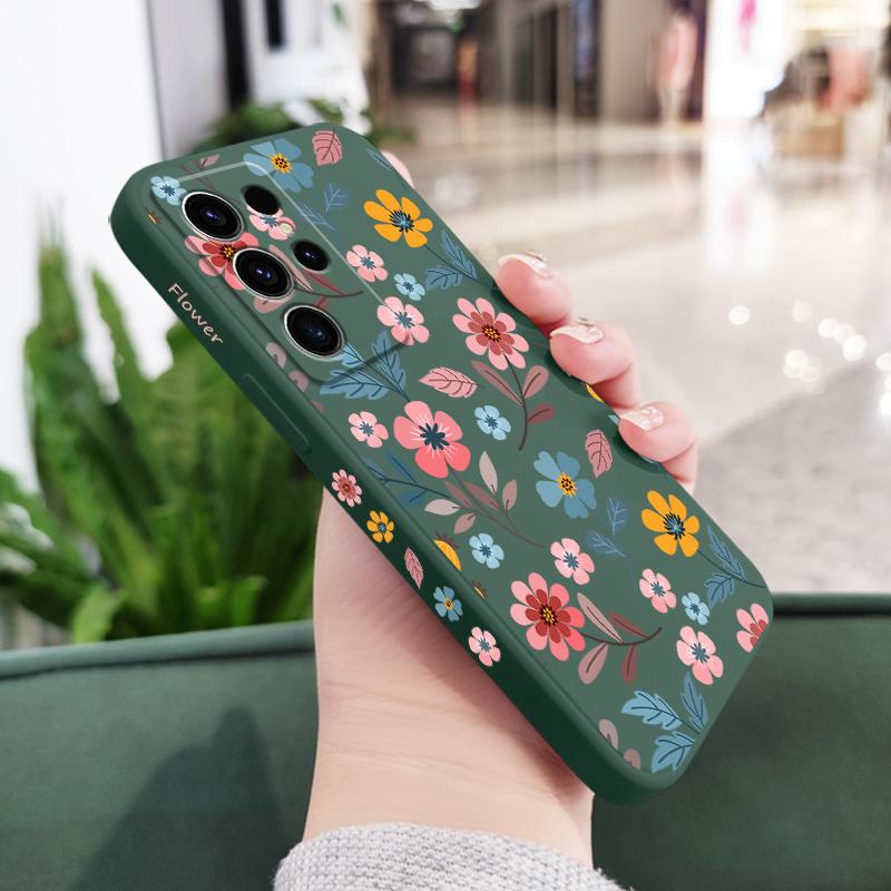 Flowerstalk Flower Phone Case For Samsung Galaxy S25 S24 S23 S22 S21 S20 Ultra FE S10 S10E Plus Note 20 Ultra Silicone Cover