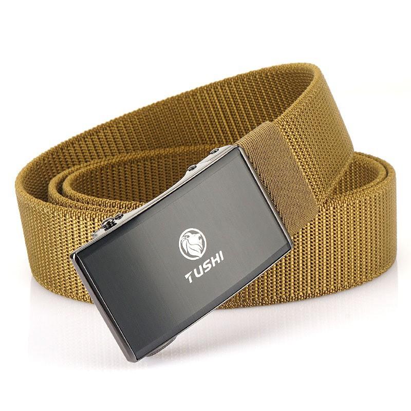 3.5CM Elastic Automatic Buckle Nylon Belt Casual All-matching Men's Canvas Pants