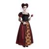 Costum Regină de Inimă pentru Femei Rochie Roșie Neagră cu Coroană Sceptru pentru Halloween Cosplay Alice Petrecere