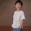 Hacikis Kinder Sommer Baumwollstrick Weiß Kurzarm T-Shirt