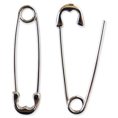S925 Safety Pin Earrings Set of 2 Silver Accessories Body Piercings for Men and Women (LONG, Silver) [Item]