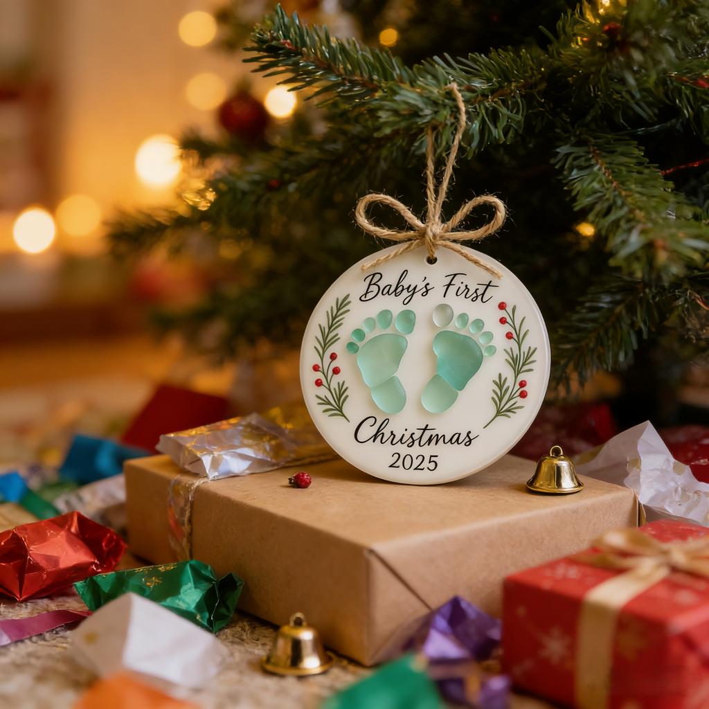 Newborn transparent acrylic Christmas pendant baby's first Christmas commemorative decoration holiday gifts