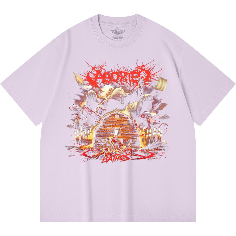 230 Gsm %100 Pamuk Heavy Metal Tişört Rock Grubu Popüler Müzik Baskılı Unisex Ağır Pamuk Tişört
