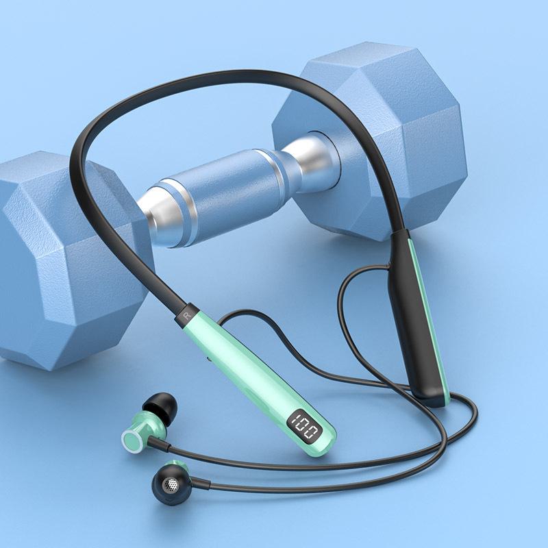 

Гарнитура Bluetooth с долгим временем ожидания и шумоподавлением, идеально подходит для занятий спортом, с креплением на шее In-ear зелёный