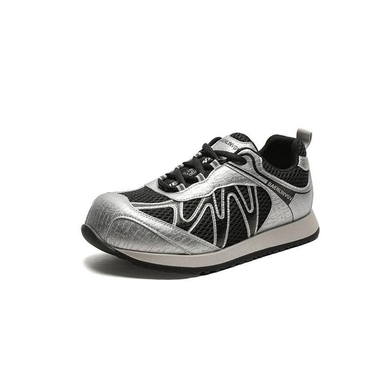 Thick bottom heightening women's autumn new comfortable and versatile leather mesh breathable leisure sports