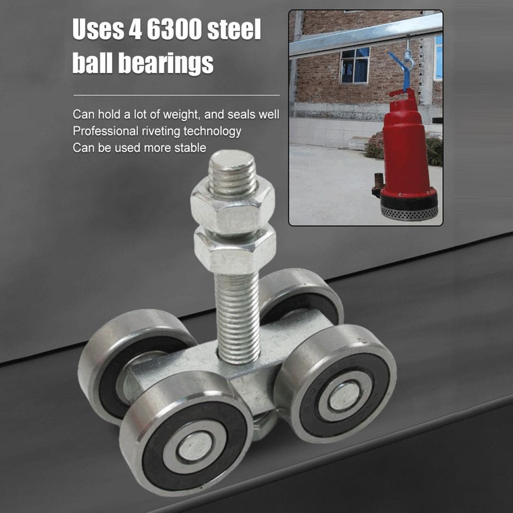 Hanging Sliding Track Wheel Barn Door Rollers 4 Wheel Trolley Assembly Roller Heavy Duty Sliding Door Hanger Labor Saving Tool