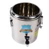 10L Insulated Soup Bucket with Faucet Commercial Rice Bucket Pot Stainless Steel Buckle Lid Handle Beverage Dispenser