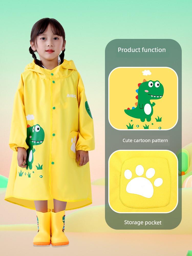 Children's Raincoat for Boys and Girls, Kindergarten and Primary School Students, Special for School Use, Full-Body Rainproof and Waterproof Poncho