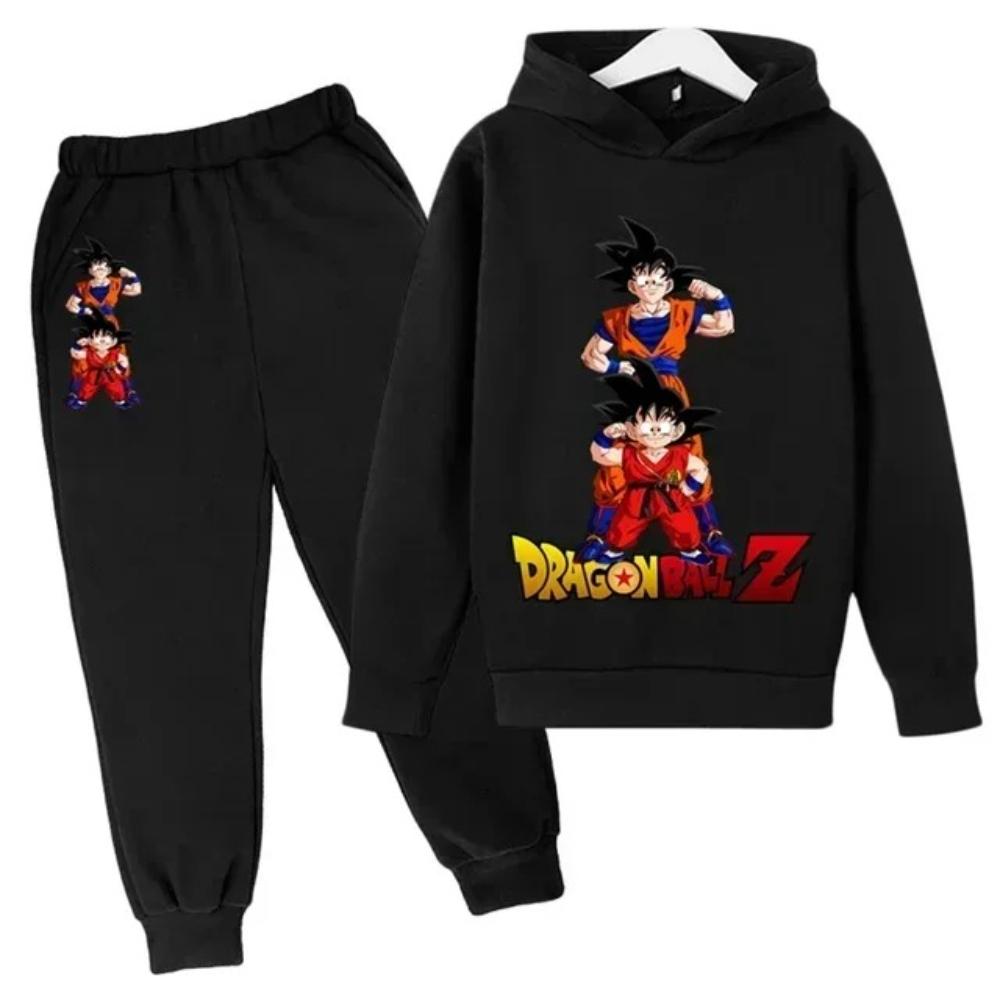 2025 Dragon Ball Z Hoodie Kinder Frühling Sportbekleidung Jungen und Mädchen Goku Sweatshirt Jungen Kleidung Mädchen Set Hoodie Hosenanzug Kinder