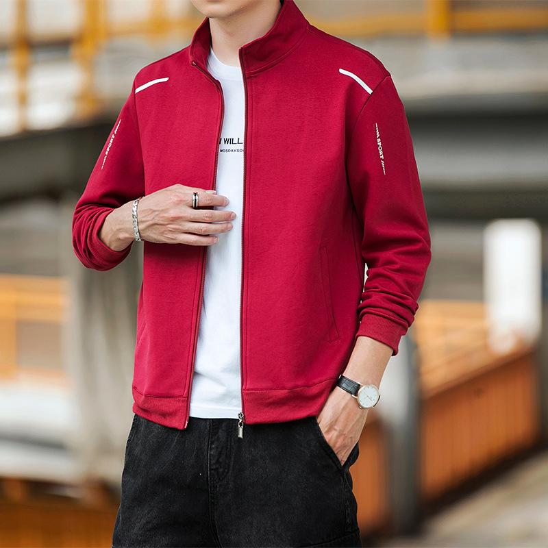 Jacket and Sweatshirt Men's Spring and Autumn Sports New Trendy Zipper Cardigan Casual Jacket Men's Autumn Stand Collar
