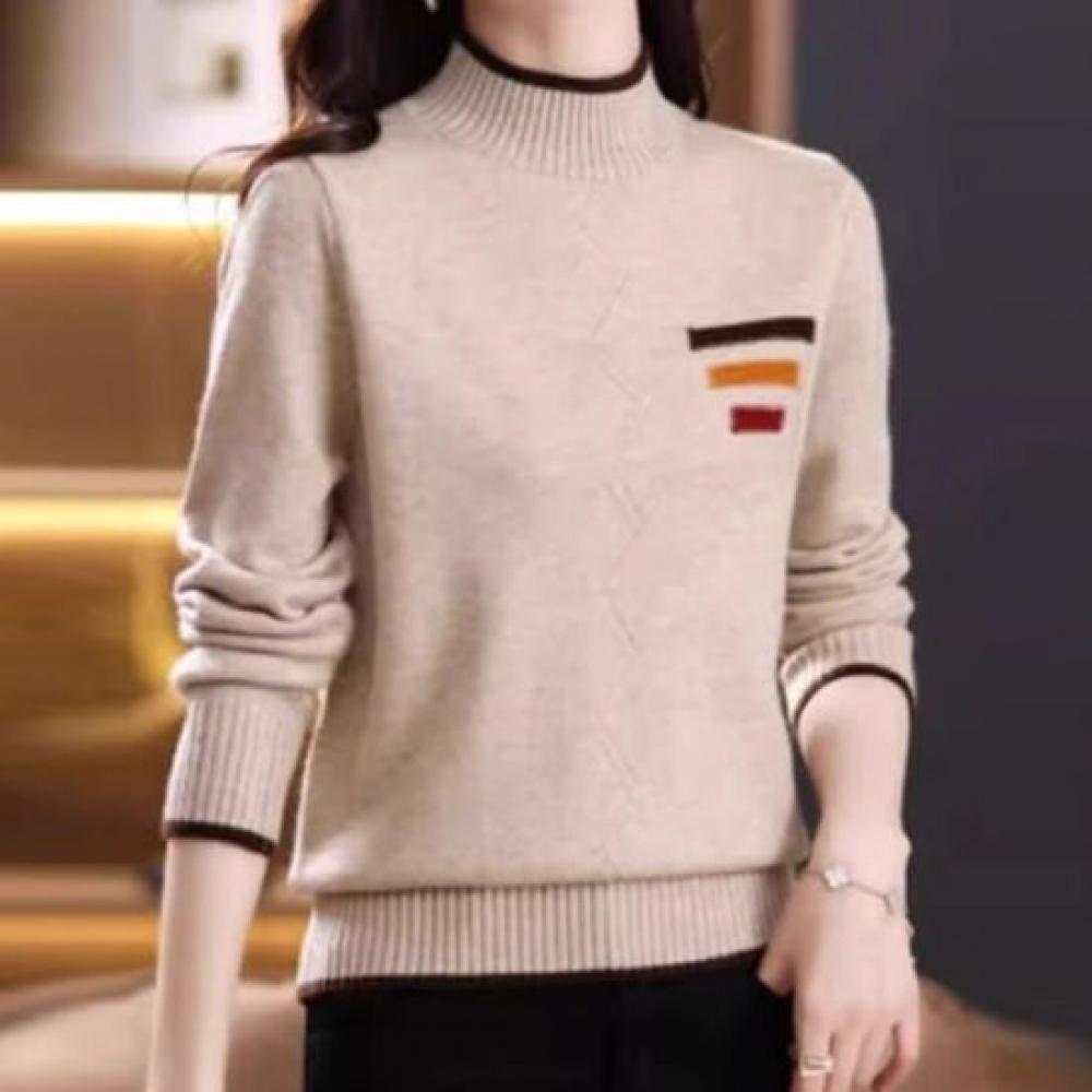 Navava Women Line Point Half Polo Knit Tee Nk2803