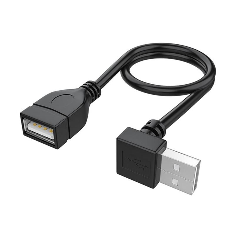 USB 2.0 Cable Male To Female Connection Extension Cord 90 Degree Angled Cord for Laptops Keyboards and USB Flash Drives