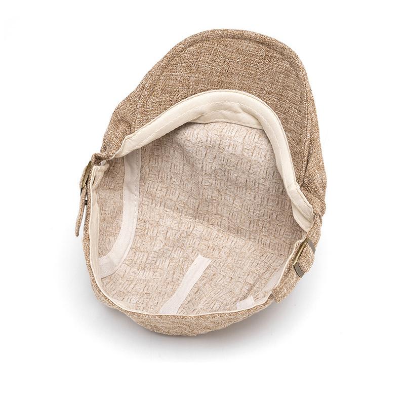 Frühling Sommer Atmungsaktive Leinen Baskenmütze Herren Britische Vintage Kappe Einfarbig Schirmmütze Newsboy Kappe